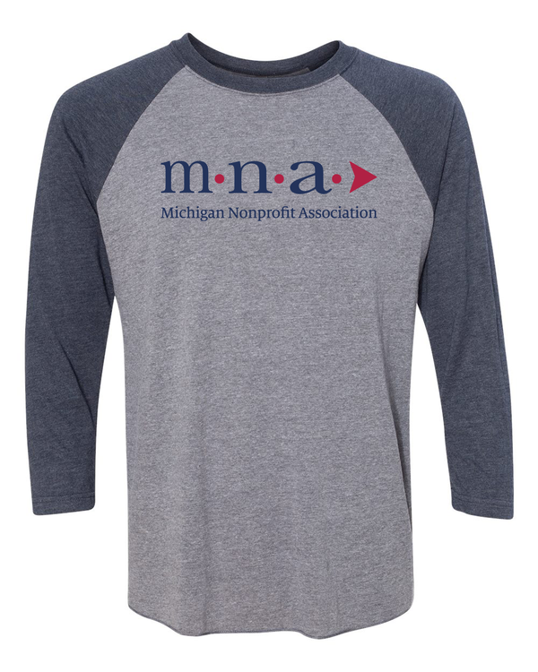 Michigan Nonprofit Association 3/4 Sleeve Baseball T-shirt