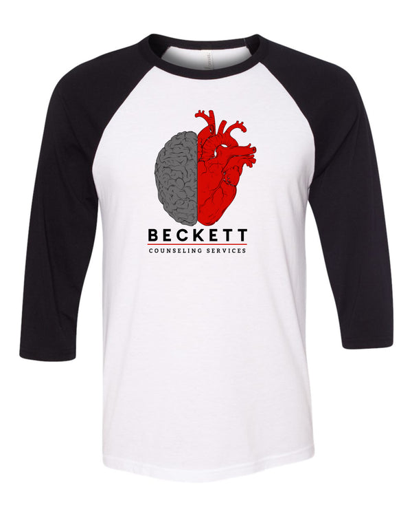 Beckett Counseling- Baseball T-shirt (Black)