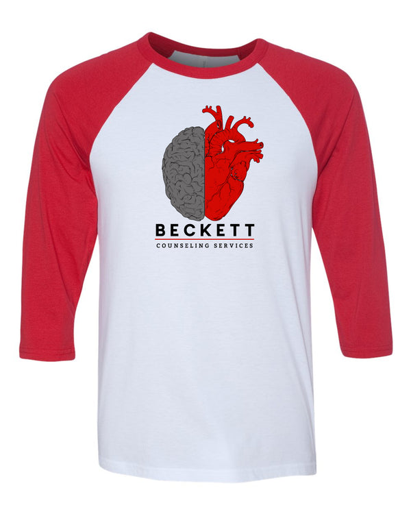 Beckett Counseling- Baseball T-shirt (Red)