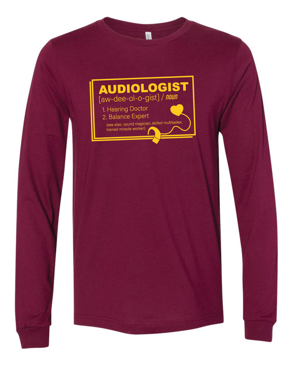 CMU Audiology Definition- Unisex Long Sleeve T-Shirt