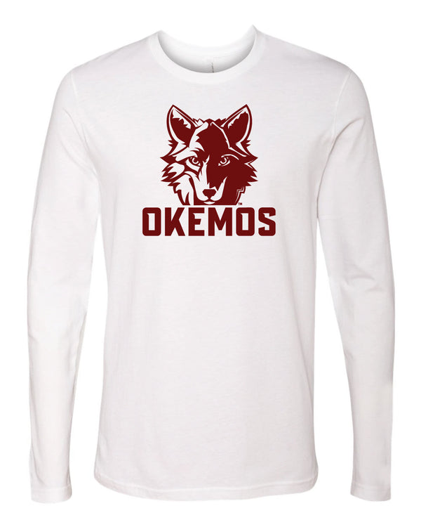 Okemos Wolves - Adult White Unisex Long Sleeve T-Shirt
