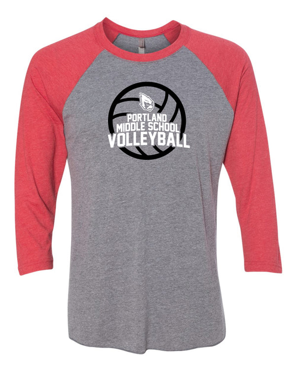 Portland Middle School Volleyball 3/4 Sleeve