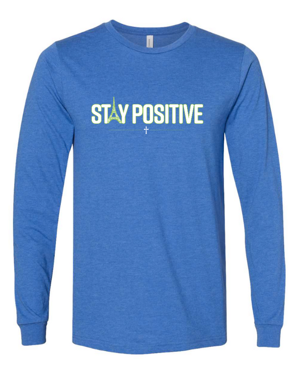 Stay Positive - Adult Long Sleeve T-shirt (Blue, Purple, Grey)