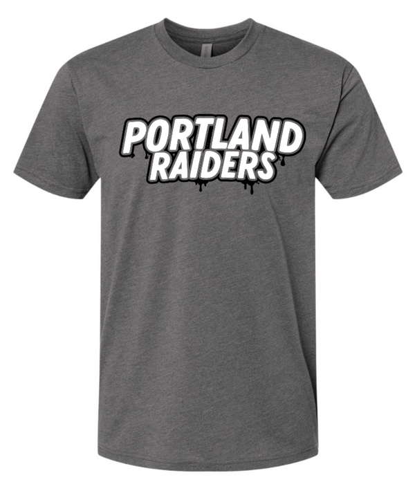 Portland Schools - Portland Raiders Drip Adult Unisex Grey T-Shirt