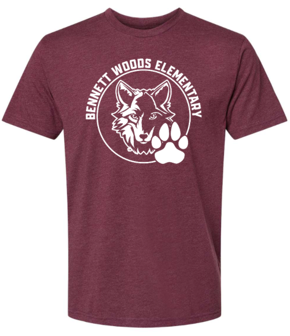 Bennett Woods Elementary - Unisex T-Shirt - Maroon
