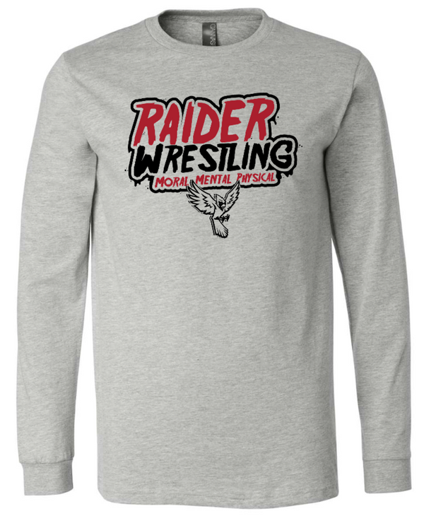 Raider Wrestling - Unisex Long Sleeve - Grey