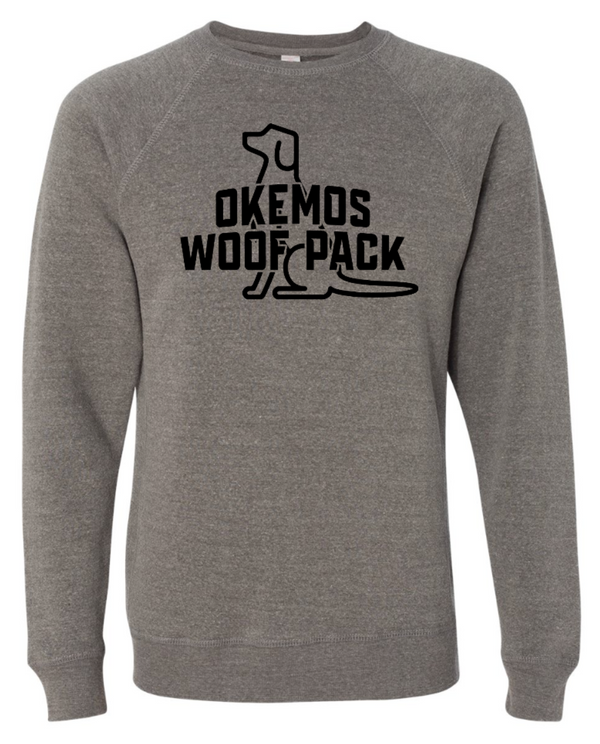 Okemos Woof Pack - Unisex Crew Neck Sweatshirt - Grey
