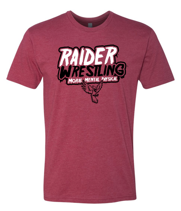 Raider Wrestling MS - Unisex Adult Cardinal T-Shirt