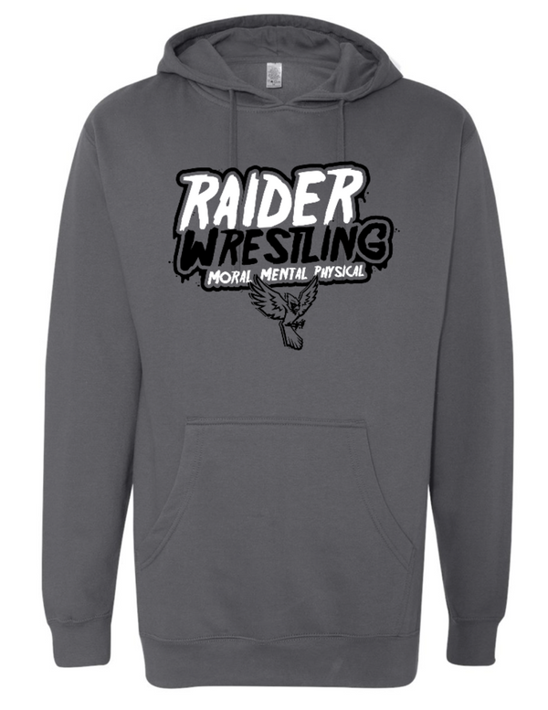 Raider Wrestling MS - Unisex Adult Charcoal Hoodie