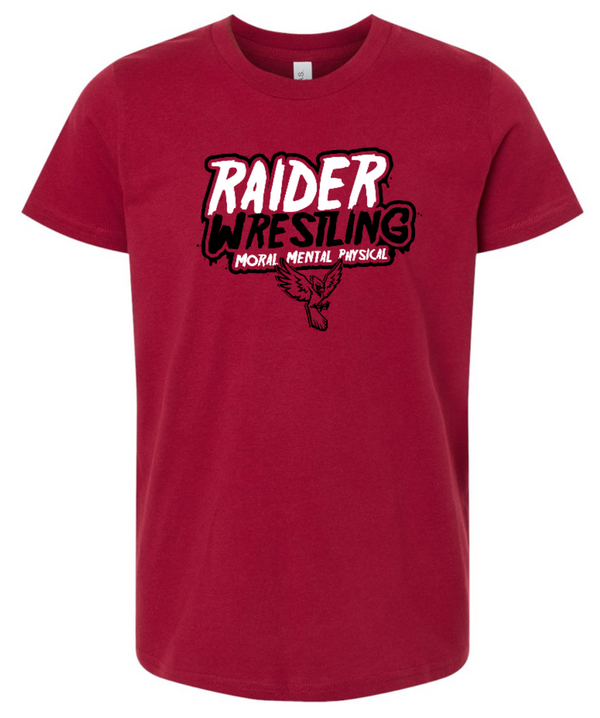 Raider Wrestling MS - Cardinal Youth Unisex T-Shirt