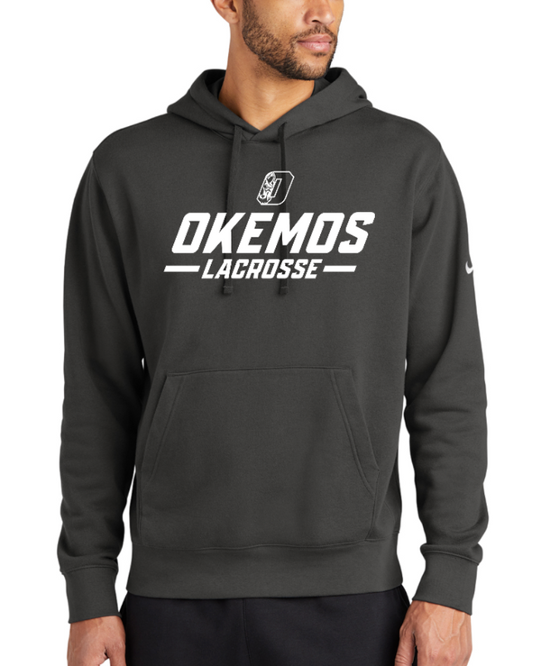 Okemos Lacrosse - Nike - Club Fleece Sleeve Swoosh Pullover Hoodie
