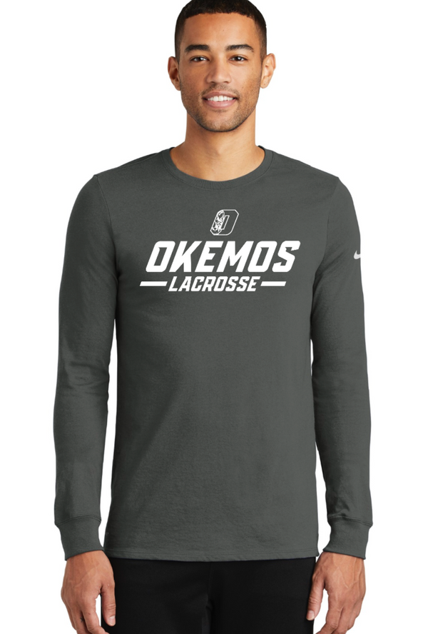 OHS Lacrosse - Nike - Dri-FIT Cotton/Poly Long Sleeve Tee - Anthracite