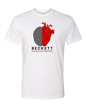 Custom Apparel - Screen Printing - Beckett Counseling - White T-Shirt - Beckett Counseling