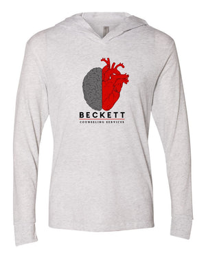 Custom Apparel - Screen Printing - Beckett Counseling - White T-shirt Hoodie - Beckett Counseling