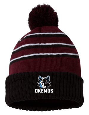 Custom Apparel - Screen Printing - Bennett Woods Elementary - Embroidered Winter Pom Beanie - Bennett Woods Winter 2022