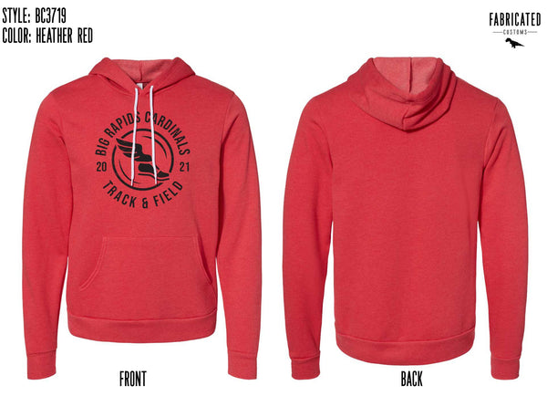 Custom Apparel - Screen Printing - Big Rapids Middle School T&F - Hoodie - Big Rapids Middle School