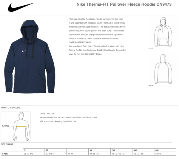 Custom Apparel - Screen Printing - Creston Run Group - Nike Therma - Fit Performance Hoodie - Hoodie - Creston Run Group