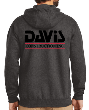 Custom Apparel - Screen Printing - Davis Construction - Carhartt Zippered Sweatshirt - Davis Construction