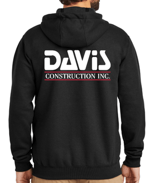 Custom Apparel - Screen Printing - Davis Construction - Carhartt Zippered Sweatshirt - Davis Construction