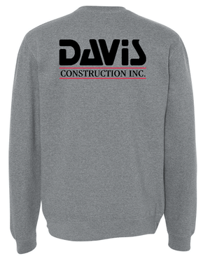 Custom Apparel - Screen Printing - Davis Construction - Crewneck Sweatshirt - Davis Construction