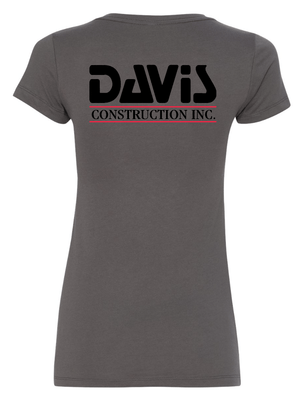 Custom Apparel - Screen Printing - Davis Construction - Women's V - neck T-shirt - Davis Construction