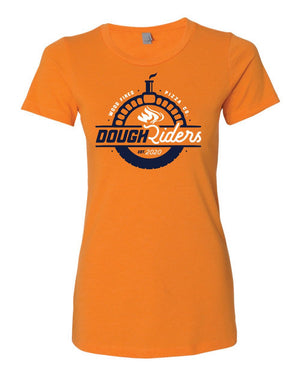 Custom Apparel - Screen Printing - Dough Riders - Orange Women's Crew Neck T-Shirt - Dough Riders