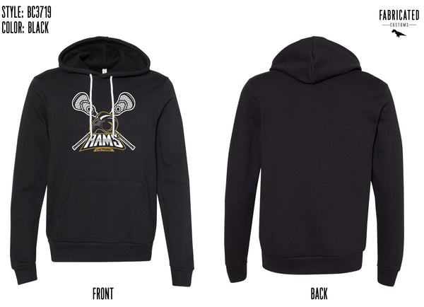 Custom Apparel - Screen Printing - Holt Jr. Rams Lacrosse - Rams Lacrosse Hoodie - Holt Lacrosse