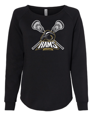 Custom Apparel - Screen Printing - Holt LAX – Women's California Wave Wash Crewneck Sweatshirt - Holt Lacrosse 2023