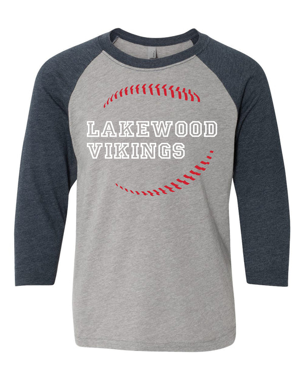 Custom Apparel - Screen Printing - Lakewood Youth Baseball/Softball - Youth 3/4 Sleeve T-shirt - Lakewood Youth Baseball