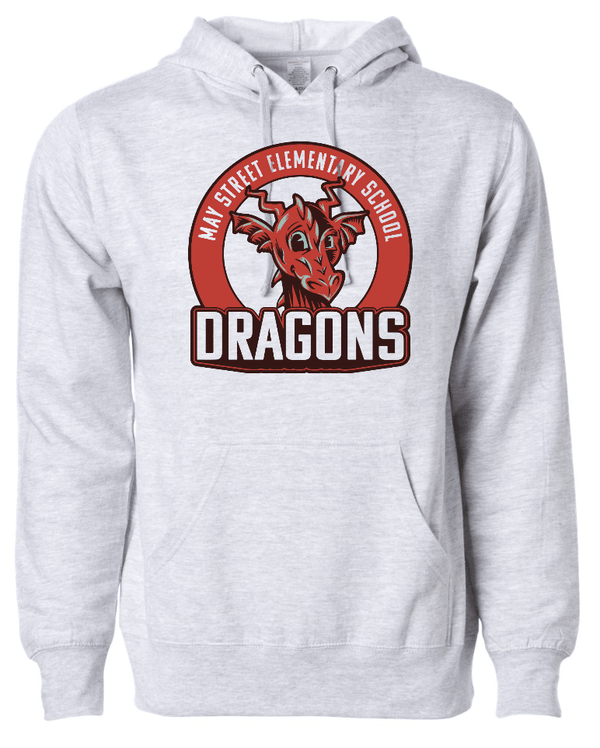 Custom Apparel - Screen Printing - May Street Elementary - Grey Hoodie - May Street Elementary 2022