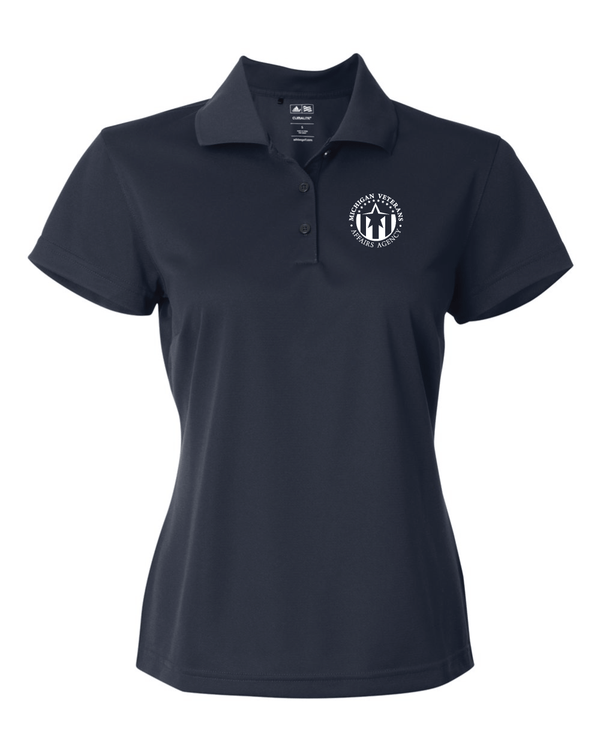 Custom Apparel - Screen Printing - Michigan Veterans Affairs Agency - Adidas - Women's Polo (Navy) - A131 - Navy - MVAA