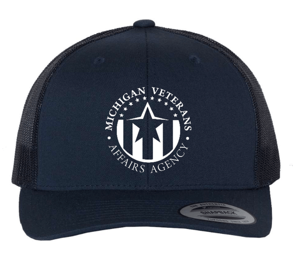 Custom Apparel - Screen Printing - Michigan Veterans Affairs Agency - Trucker Hat - Michigan Veterans Affairs Agency