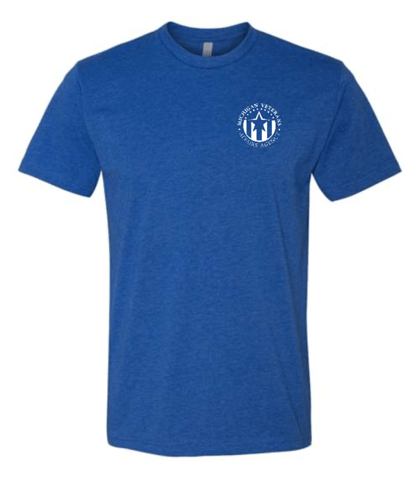 Custom Apparel - Screen Printing - Michigan Veterans Affairs Agency - Unisex Blue Badge Logo T-Shirt - Michigan Veterans Affairs Agency
