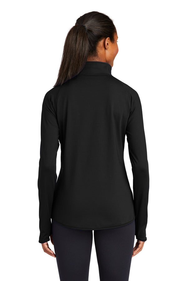 Custom Apparel - Screen Printing - Michigan Veterans Affairs Agency - Women's Stretch Quarter Zip Pullover - Black - LST850 - MVAA