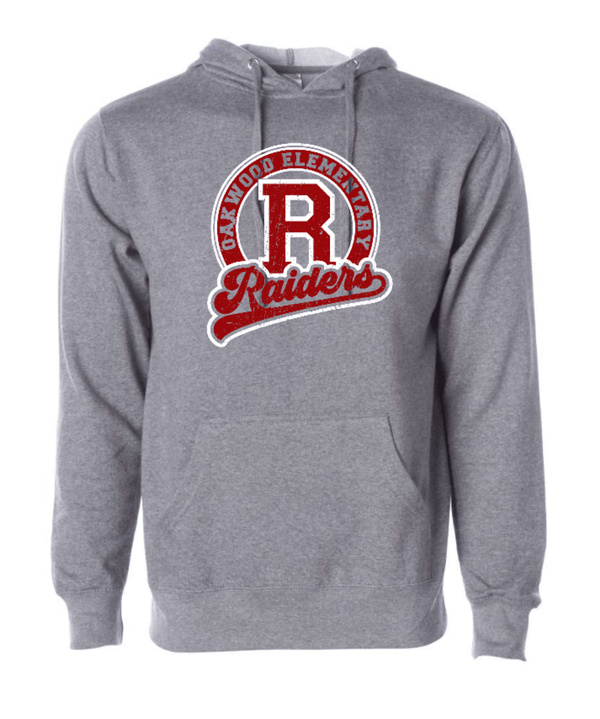 Custom Apparel - Screen Printing - Oakwood Elementary - Raiders Vintage Hoodie - Oakwood Elementary