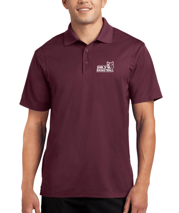 Custom Apparel - Screen Printing - OHS Girls Basketball - Adult Unisex Maroon Polo - Okemos Girls Basketball