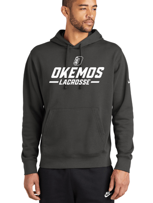 Custom Apparel - Screen Printing - OHS Lacrosse - Nike - Club Fleece Sleeve Swoosh Pullover Hoodie - Anthracite - OHS Lacrosse