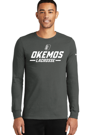 Custom Apparel - Screen Printing - OHS Lacrosse - Nike - Dri - FIT Cotton/Poly Long Sleeve Tee - Anthracite - OHS Lacrosse