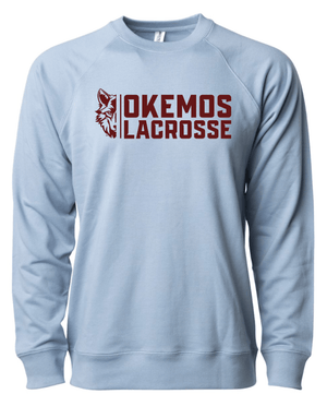Custom Apparel - Screen Printing - OHS Lacrosse - Unisex Lightweight Loopback Terry Crewneck Sweatshirt - OHS Lacrosse