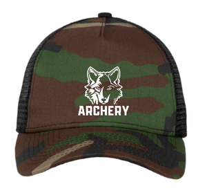 Custom Apparel - Screen Printing - Okemos Archery Spring 2023 - Snapback Trucker Cap. - Okemos Archery Spring 2023