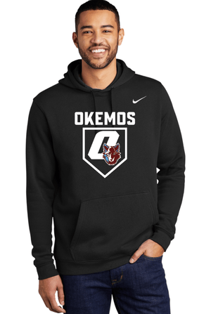 Custom Apparel - Screen Printing - Okemos Baseball - Nike - Club Fleece Pullover Hoodie - Okemos Baseball FL Trip