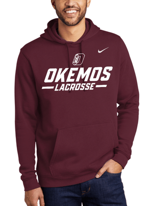 Custom Apparel - Screen Printing - Okemos Lacrosse - Nike - Club Fleece Pullover Hoodie - Okemos Lacrosse