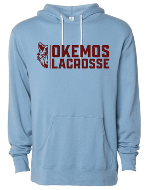 Custom Apparel - Screen Printing - Okemos Lacrosse - Unisex Lightweight Hooded Sweatshirt - Okemos Lacrosse