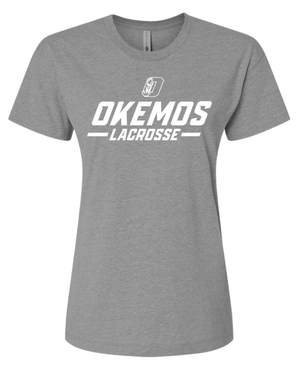 Custom Apparel - Screen Printing - Okemos Lacrosse - Women's CVC Relaxed T-Shirt - Grey - Okemos Lacrosse