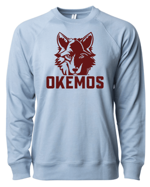 Custom Apparel - Screen Printing - Okemos Montessori - Adult Unisex Lightweight Sweatshirt - Blue - Okemos Montessori at Central