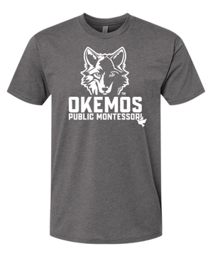 Custom Apparel - Screen Printing - Okemos Montessori - Adult Unisex T-Shirt - Heavy Metal - Okemos Montessori at Central