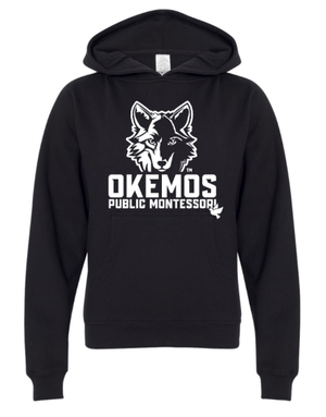 Custom Apparel - Screen Printing - Okemos Montessori - Youth Unisex Hoodie - Black - Okemos Montessori at Central