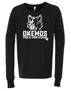 Custom Apparel - Screen Printing - Okemos Montessori - Youth Unisex Long Sleeve - Maroon - Okemos Montessori at Central