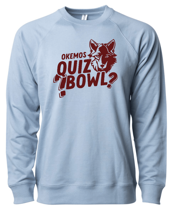 Custom Apparel - Screen Printing - Okemos Quiz Bowl - Unisex Adult Lightweight Sweatshirt - Okemos Quiz Bowl