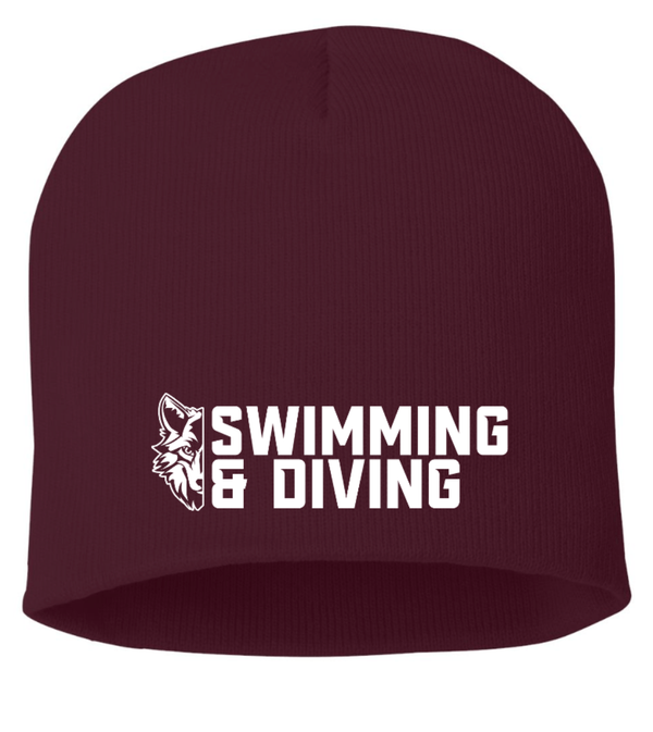 Custom Apparel - Screen Printing - Okemos Swim & Dive - Maroon Beanie - Okemos Swim & Dive